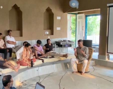Workshop session with audience